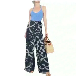 Ralph Lauren Purple Label “Yazmin” Batik-Print Linen-Silk Pant Size 6 New!